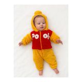 Minizade Winnie The Pooh Welsoft Peluş Unisex Fermuarlı Kışlık Bebek Uyku Tulumu Bebek Tulumu Bebek Kostümü