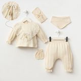 Minizeyn Bej Renk Bebek Zıbın Seti 6 Parça 7083 - 0 - 1 Ay