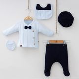 Minizeyn Minizeyntekstil Papyonlu Erkek Bebek Hastane Çıkış 5’li Set - 0 - 3 Ay - 00 Lacivert