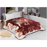 Mink Solana Lüks Vizon Battal Boy Battaniye 988 Kahve Hem Battaniye & Hem Yatak Örtüsü - 220 x 240 cm - Mürdüm