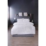 Minna Jakarlı Saten Çift Kişilik Nevresim Takımı Açık Gri (6 Parça) - Beyaz - 200 x 220 cm