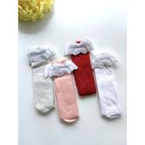 Minnac Kids Melek Kanadı Detaylı Diz Altı Çorap 4lü Set - 5 - 6 Yaş - Renkli