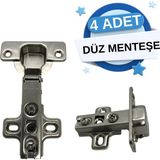 Minnes Düz Dolap Menteşesi - 4'lü Set | Dayanıklı & Şık Tasarım