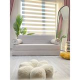 Minness Katlanır Koltuk & Katlanır Yatak-Baby Face Kumaş 120*200 &oturum Yüksekliği 29CM - Açık Krem