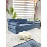 Minness Katlanır Yatak & Katlanır Koltuk-Baby Face Kumaş ANTRASİT 120*200 &Oturum Yüksekliği 29 cm - Antrasit