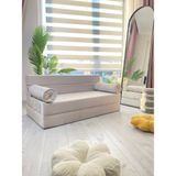 Minness Katlanır Yatak & Katlanır Koltuk-Baby Face Kumaş Krem 120*200 &Oturum Yüksekliği 29 cm
