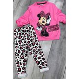 Minnie Mouse 2 Iplik Mevsimlik Kız Çocuk Taytlı Pembe Renk Takım - 3 - 4 Yaş