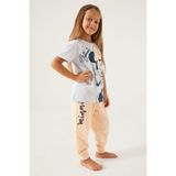 Minnie Mouse Candy Minnie Gri Kız Çocuk Kısa Kol Pijama Takım - 9-10 Yaş - Kar Melanj