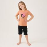 Minnie Mouse D4805-2 Kız Çocuk Tişört Mor - Koyu Kırmızı - 3 - 4 Yaş