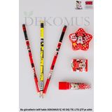 Minnie Mouse DEKOMUS İLE LİSANSLI MINNIE MOUSE 3 ADET SİLGİLİ KURŞUN KALEM,RUJ SİLGİ VE YILDIZ KALEMTRAŞ SETİ