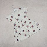 Minnie Mouse Desenli Fiyonk Detaylı Kısa Kol Elbise - 4 Yaş - Krem