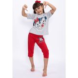 Minnie Mouse Grimelanj Kız Çocuk Kapri Takım - 9 - 10 Yaş - Gri Melanj