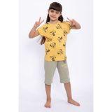 Minnie Mouse Hardal Kız Çocuk Kapri Takım - Renkli - 9 - 10 Yaş
