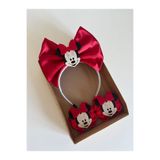 Minnie Mouse Kırmızı Taç Toka Seti