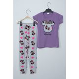 Minnie Mouse Kız Çocuk Lila Taytlı Ikili Takım