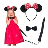 Minnie Mouse Kostüm Seti Taç Kuyruk Papyon Gösteri Seti