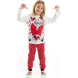 Minnie Mouse Lisanslı Kız Çocuk Pijama Takımı 20240 - 4 Yaş - Ekru