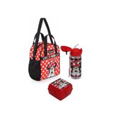 Minnie Mouse Lisanslı Premium Beslenme Çantası Suluk ve Beslenme Kabı Seti 3lü Minnie