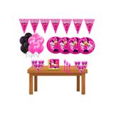 Minnie Mouse Mini Doğum Günü Parti Malzemeleri Süsleri Seti 32 Kişilik