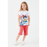 Minnie Mouse Minnie And Daisy Beyaz Kız Çocuk Kapri Takım - 7 - 8 Yaş