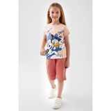 Minnie Mouse Minnie And Daisy Koyu Krem Kız Çocuk Kapri Takım - 6 - 7 Yaş - Mocha