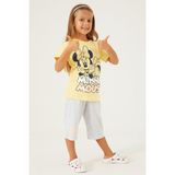 Minnie Mouse Sweet Candy Minnie Sarı Kız Çocuk Kapri Takım - 7 - 8 Yaş