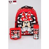 Minnie Mouse YENİ SEZON LİSANSLI MINNIE MOUSE OKUL ÇANTASI,BESLENME KABI VE MATARA 500 ML OKUL SETİ