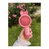 MINO TECH Mini Tavşan Kulaklı Şarjlı El Fanı – 3 Kademeli Hız Ayarlı, Taşınabilir Masaüstü ve El Tipi Fan, Pembe