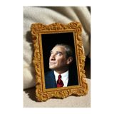 Minoart Atatürk Serisi Dikdörtgen Gold Magnetli + Yapıştırmalı Hediyelik Eşya Vintage Mini Tablo Çerçeve