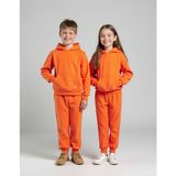 Minojoy Uthar Turuncu Pamuklu Kapşonlu Çocuk Sweatshirt Eşofman Altı Takım - 5 - 6 Yaş