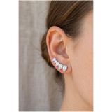 Minon Jewelry Kulağı Saran Damla Markiz Taşlı Küpe - 925 Ayar Gümüş - Şık Tasarım