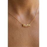 Minon Jewelry Minimal Mama Kristal Taşlı Harf Gold Kolye Anneye Hediye 14K Altın Kaplama
