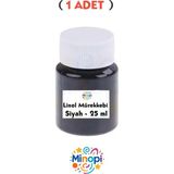 Minopi ( 1 Adet) Linol Mürekkebi Siyah 25 Ml Linol Baskı Mürekkebi Blok Baskı Sanat Hobi