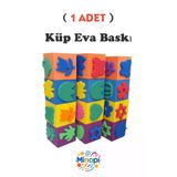 Minopi ( 1 Adet ) Sünger Baskı Eva Küp Boyama Süngeri Şekilli Süngerler 5x5 cm