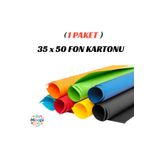 Minopi 1 Paket 35x50 Fon Kartonu Paketi 10'lu Hobi Tasarım Anaokulu Kreş Malzemesi