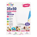 Minopi 1 Paket 35X50 Resim Kağıdı Paketi 10'lu Sulu Akrilik Guaj Boya Hobi Tasarım
