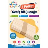 Minopi 1 Paket Natural Dil Çubuğu Paketi 50'li Abeslang Tahta Dil Çubuğu - Ağda Spatulası