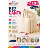 Minopi ( 10 Adet) Bez Çanta Bez Torba 30X40 Cm Ham Krem