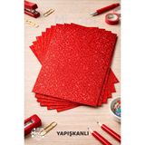 Minopi 10'lu Kırmızı Renk 50 x 70 cm Eva Simli Yapışkanlı Model Büyük Boy