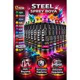 Minopi 12 Renk Sprey Boya Seti | Metal Ahşap Plastik Için Çok Amaçlı Çabuk Kuruyan Boya