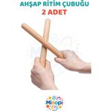 Minopi 20 cm 1 Çift Ahşap Ritim Çubuğu Perkusyon Müzik Sopası Toplam 2 Adet