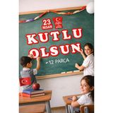 Minopi 23 Nisan Kutlu Olsun Yazısı 12 Parça Sınıf Süsleme Okul Parti Dekor Seti