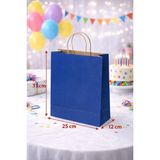 Minopi 24 Adet Büküm Saplı Lacivert Çanta 25X12X31 cm Kağıt Çanta