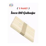 Minopi 3 Paket Natural İnce Dondurma Çubuğu Paketi 50'li Abeslang Tahta Dil Çubuğu - Ağda Spatulası