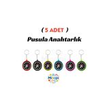 Minopi 5 Adet Pusula Anahtarlık Renkli Plastik Küçük Pusula Okul Deney Gezi Cep Pusulası Manyetik Hediye