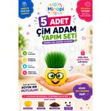 Minopi 5 Kutu Emoji Çim Adam Yapım Seti Okul Eğitici Deney Seti Çim Adam Seti