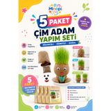 Minopi 5 Paket Çim Adam Yapım Seti Okul Eğitici Deney Seti Çim Adam Seti