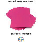 Minopi Açık Pembe Fon Kartonu 50X70 cm 100'LÜ Paket Renkli Fon Kartonu Büyük Boy