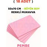 Minopi Açık Pembe Renkli Mukavva 18 Adet 50X70 cm Sert Karton Mukavva