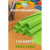 Minopi Açık Yeşil Fon Kartonu 50x70 cm 10'lu Paket Renkli Fon Kartonu